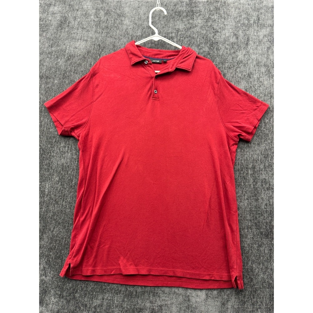 Apt 9 Polo Shirt Mens Large Red Side Slit Athletic‎ Golf Tennis Performance